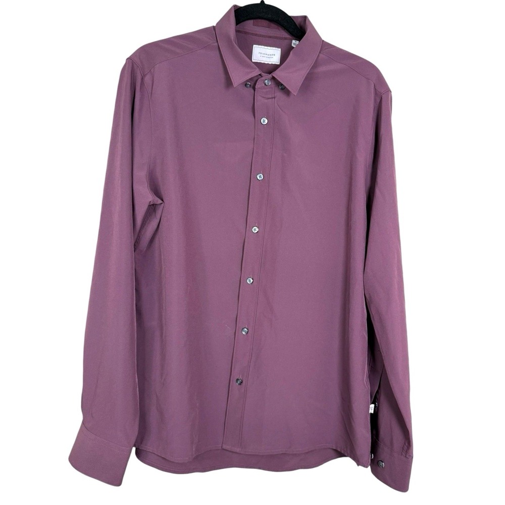 7Diamonds Liberty 4-Way Stretch Woven Shirt Mens Medium‎ Plum Purple SMK-7334